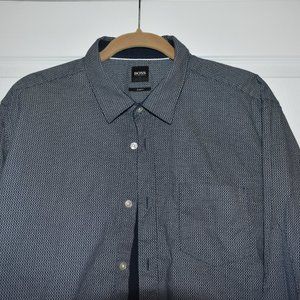 Hugo Boss Men Blue Long Sleeve Shirt SZ XL